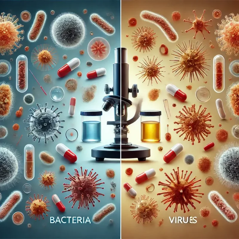 Comparaison entre bactéries et virus